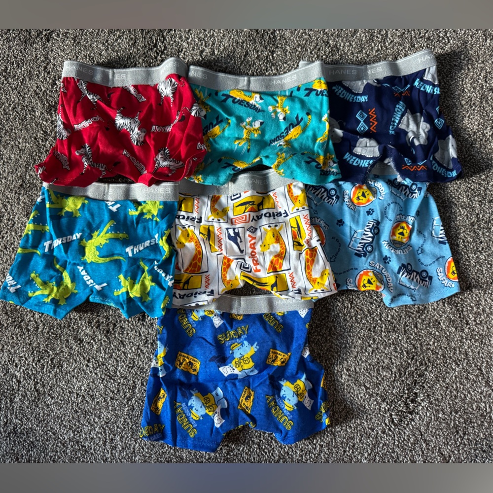 Hanes Boys' Underwear Set - Days of the Week Animal Theme NWOT - Picture 2 of 12
